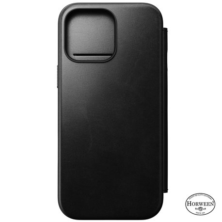 Nomad Modern Horween Leather Folio iPhone 16 Pro Max negro