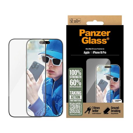 Cristal templado Panzer Glass Ultra Wide Fit iPhone 16 Pro