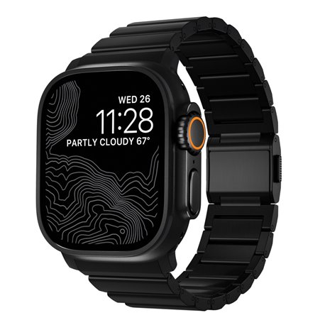 Nomad correa metálica Titanium Band V2 Apple Watch 42/44/45/49 mm negro