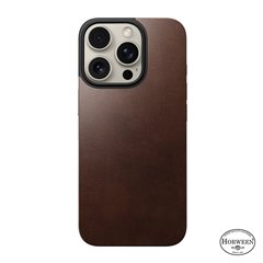 Nomad Horween Magnetic Leather Back iPhone 16 Pro marrón