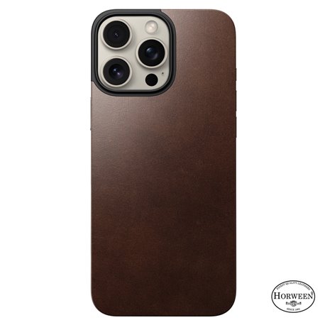 Nomad Horween Magnetic Leather Back iPhone 16 Pro Max marrón